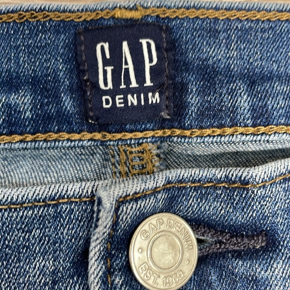 Gap Stretch True Skinny Mid Rise Medium Indigo Denim Jeans 31R - Picture 11 of 15